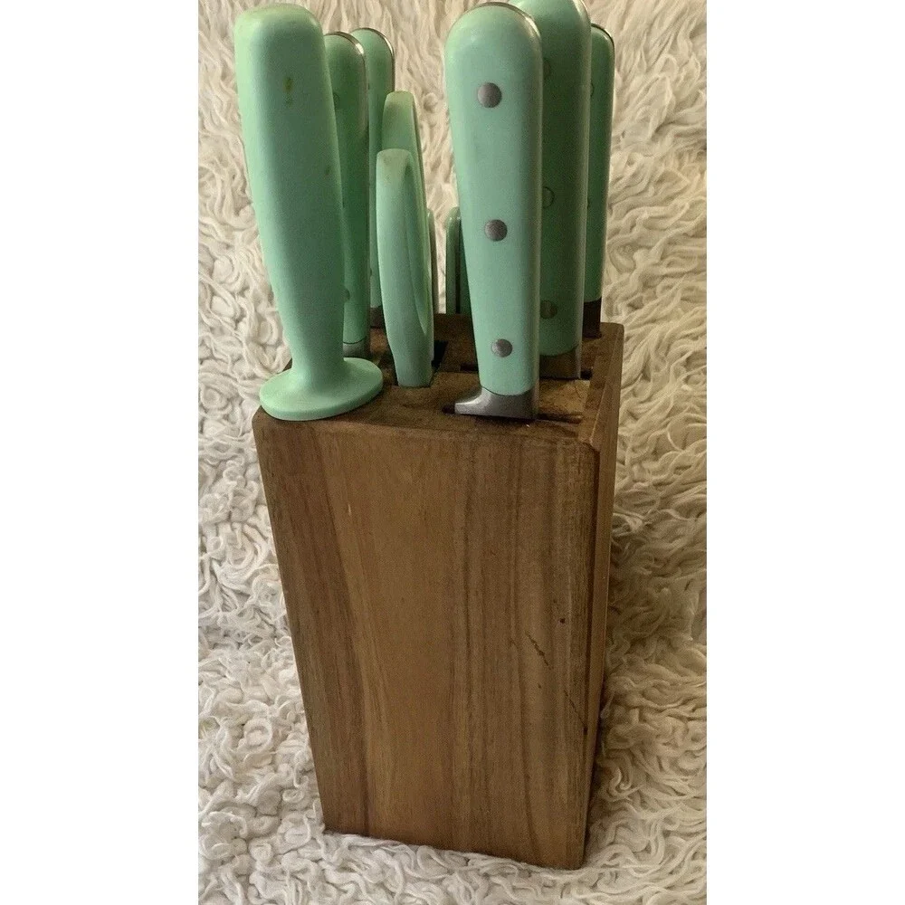 14 Pc  Stainless Steel Cutlery  Knife Block Set MARTHA STEWART + 4 Bonus Knives